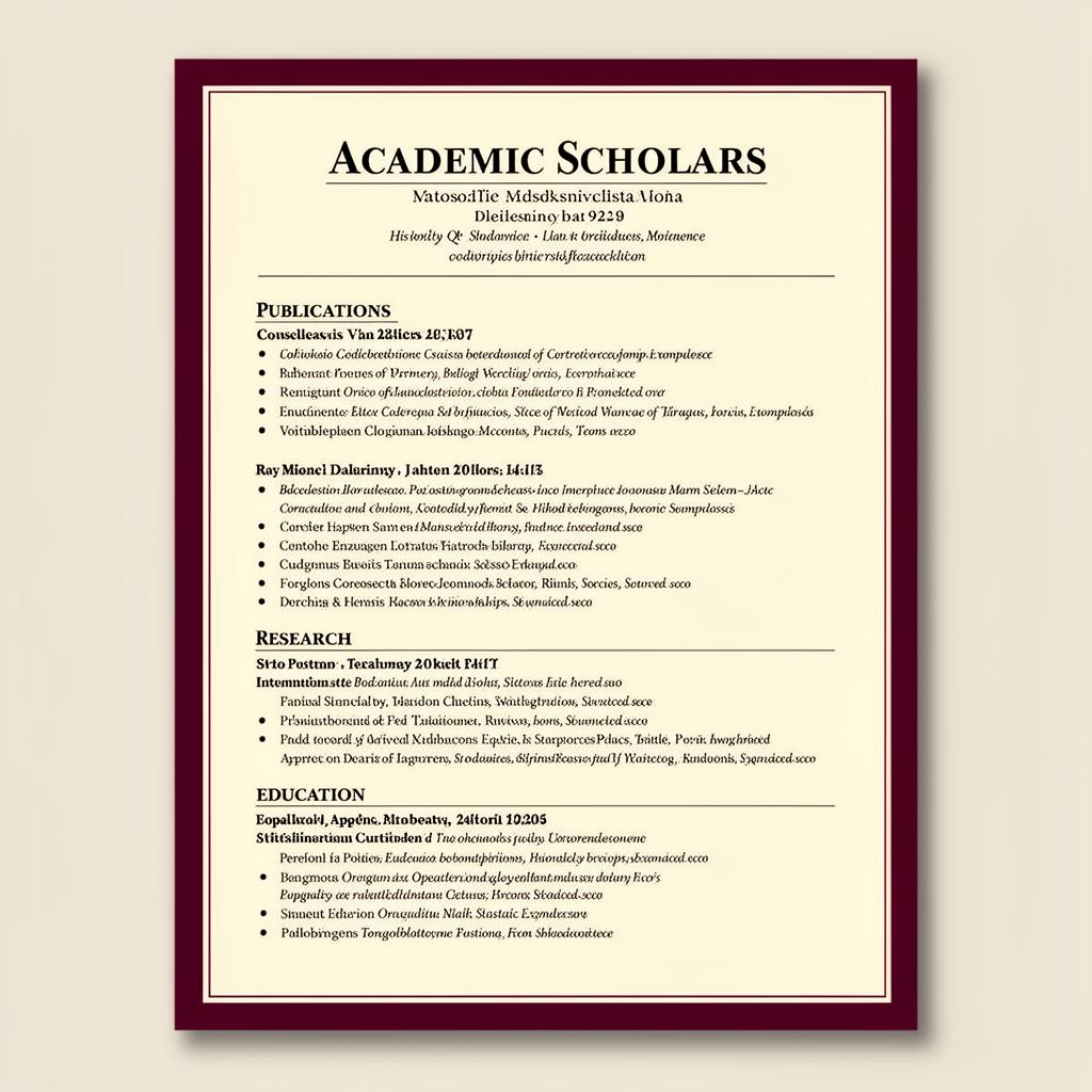 Academic Scholar CV - Free professional CV template for education professionals.